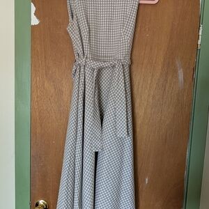 Calvin Klein Gray Checkered Maxi Dress